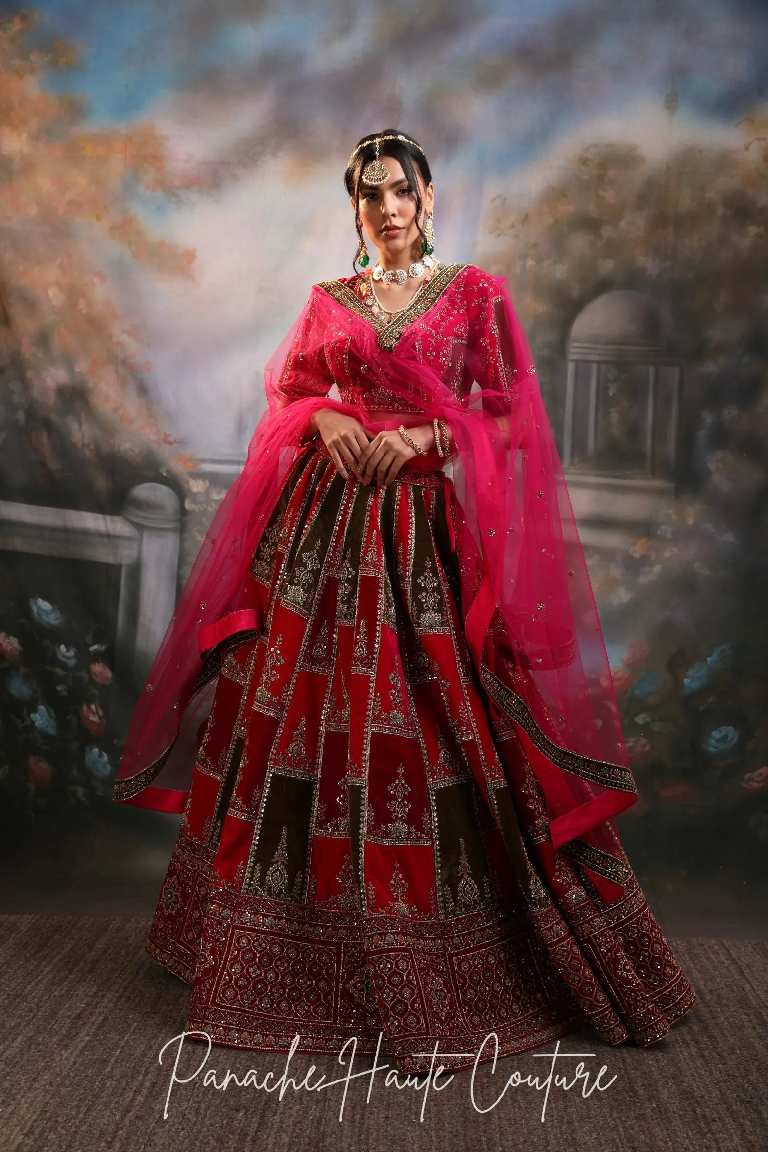 Multicolor Velvet Lehenga for Sangeet NIHAL