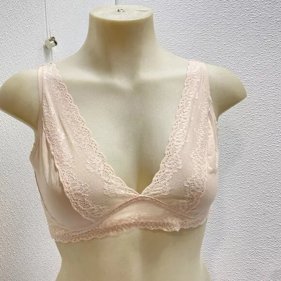 Natori Womens Bliss Perfection Day Bra &amp; Pantie Set Size L Rose Beige/Cameo Rose