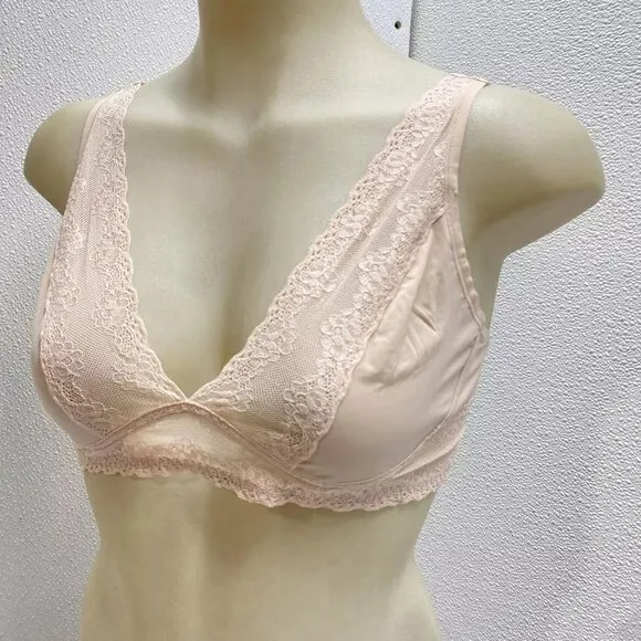 Natori Womens Bliss Perfection Day Bra &amp; Pantie Set Size L Rose Beige/Cameo Rose