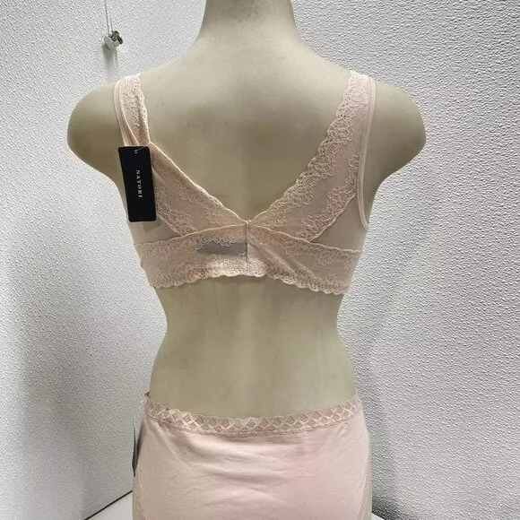 Natori Womens Bliss Perfection Day Bra &amp; Pantie Set Size L Rose Beige/Cameo Rose