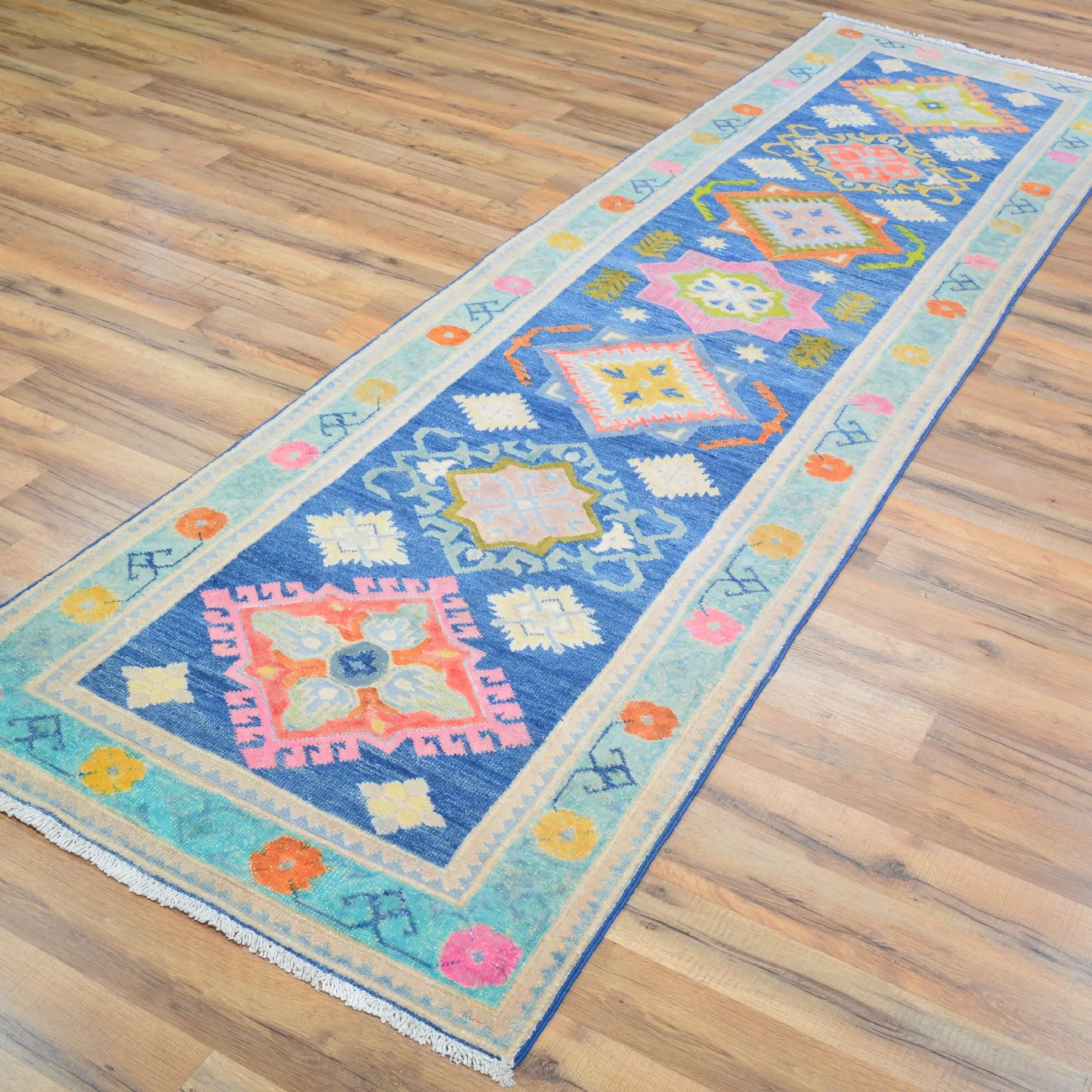 New Colorful Traditional Tribal Kazak Design Modern wool Rug (Size 2.6 X 9.5) Cwral-8289