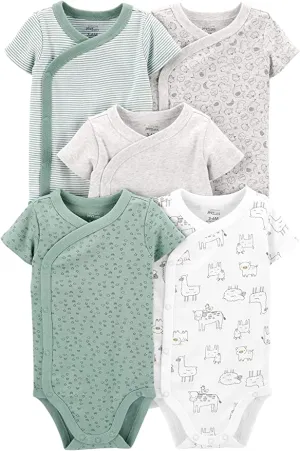 New in package! Simple Joys by Carter's Baby 5-Pack Side Snap Bodysuit, Newborn