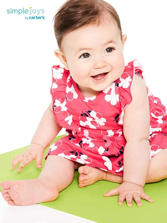 New Simple Joys by Carter's baby-girls 3-Pack Romper, Sunsuit and Dress Romper, Sz Newborn!