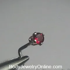 Nose Stud - Real GARNET 2mm AA-Grade Genuine Facetted Stone Sterling Silver, Solid Gold, Gold Fill, Helix, Tragus, Cartilage