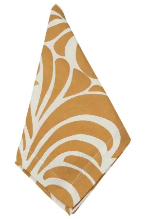 nouveau camel yellow printed cloth dinner napkins