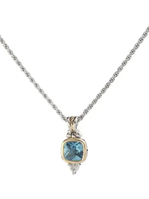 Nouveau Collection - Square Cubic Zirconia Pendant with Chain