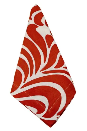 nouveau ginger orange printed cloth dinner napkins