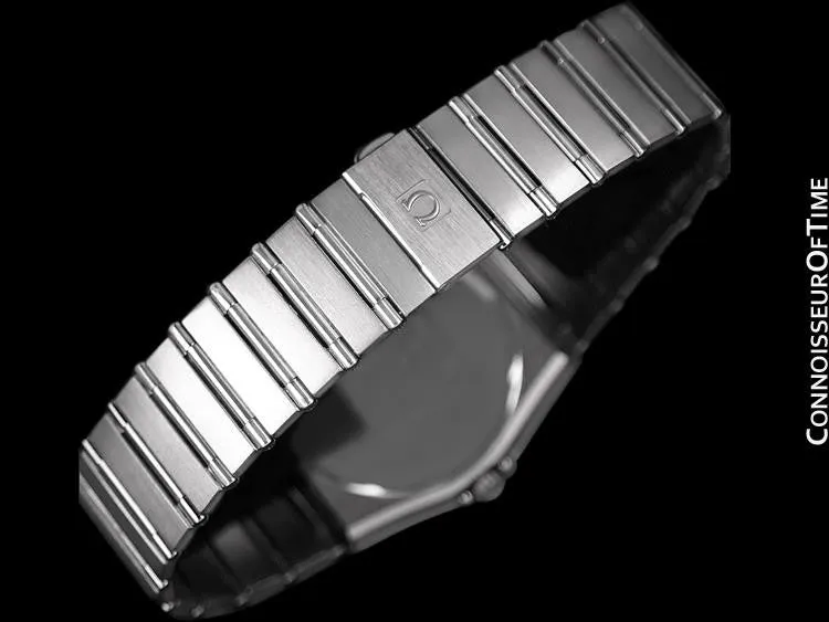 Omega Constellation 35mm Mens Bracelet Watch, Quartz, Date, Black Dial - Brushed Stainless Steel