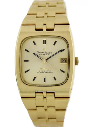 Omega Constellation Automatic 18k Yellow Gold Vintage Watch 168.0047