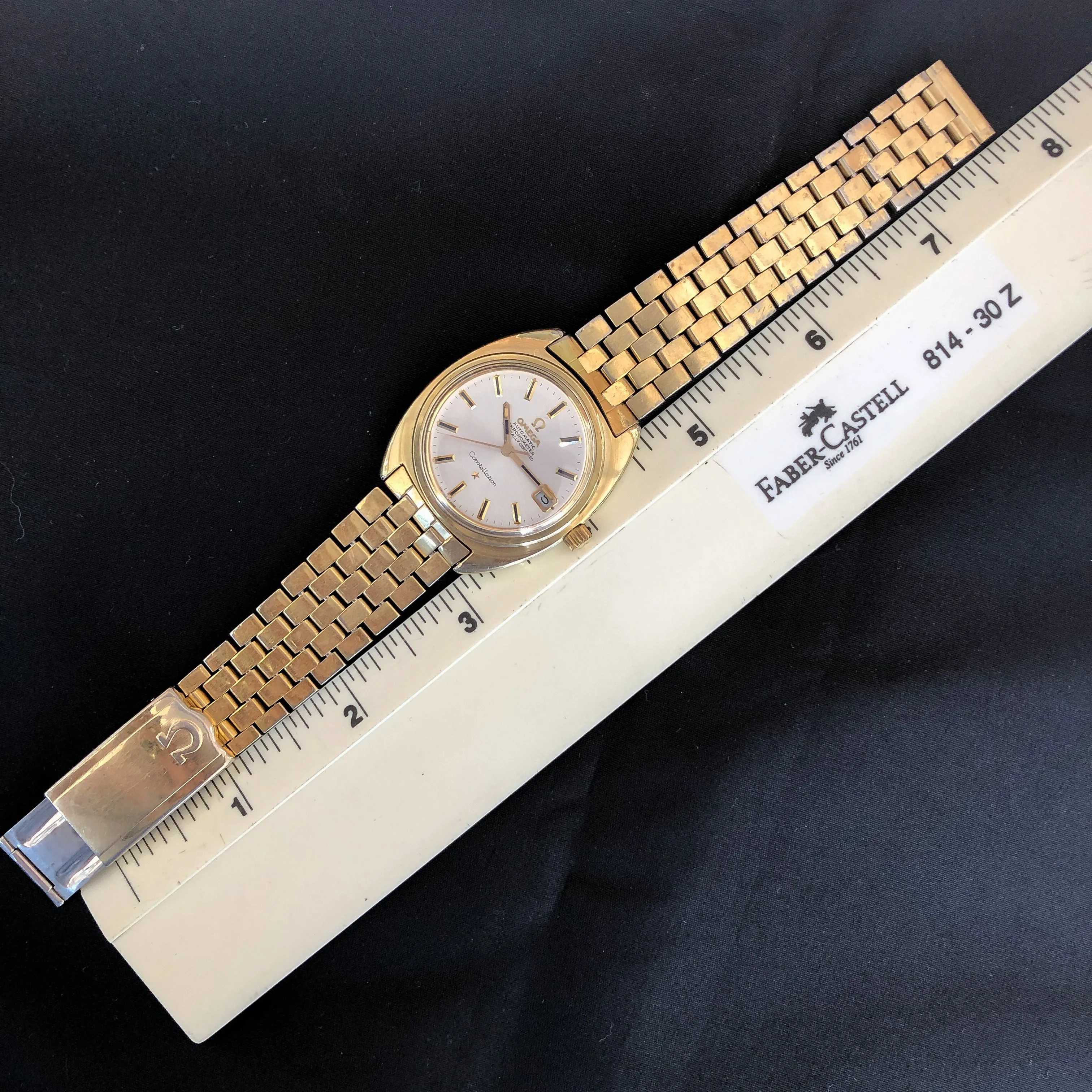 Omega Constellation "C" 168.017 Cal 564 Automatic Date Silver Dial c 1969 GoldCap Steel 35 mm