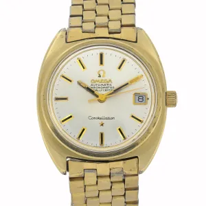 Omega Constellation "C" 168.017 Cal 564 Automatic Date Silver Dial c 1969 GoldCap Steel 35 mm