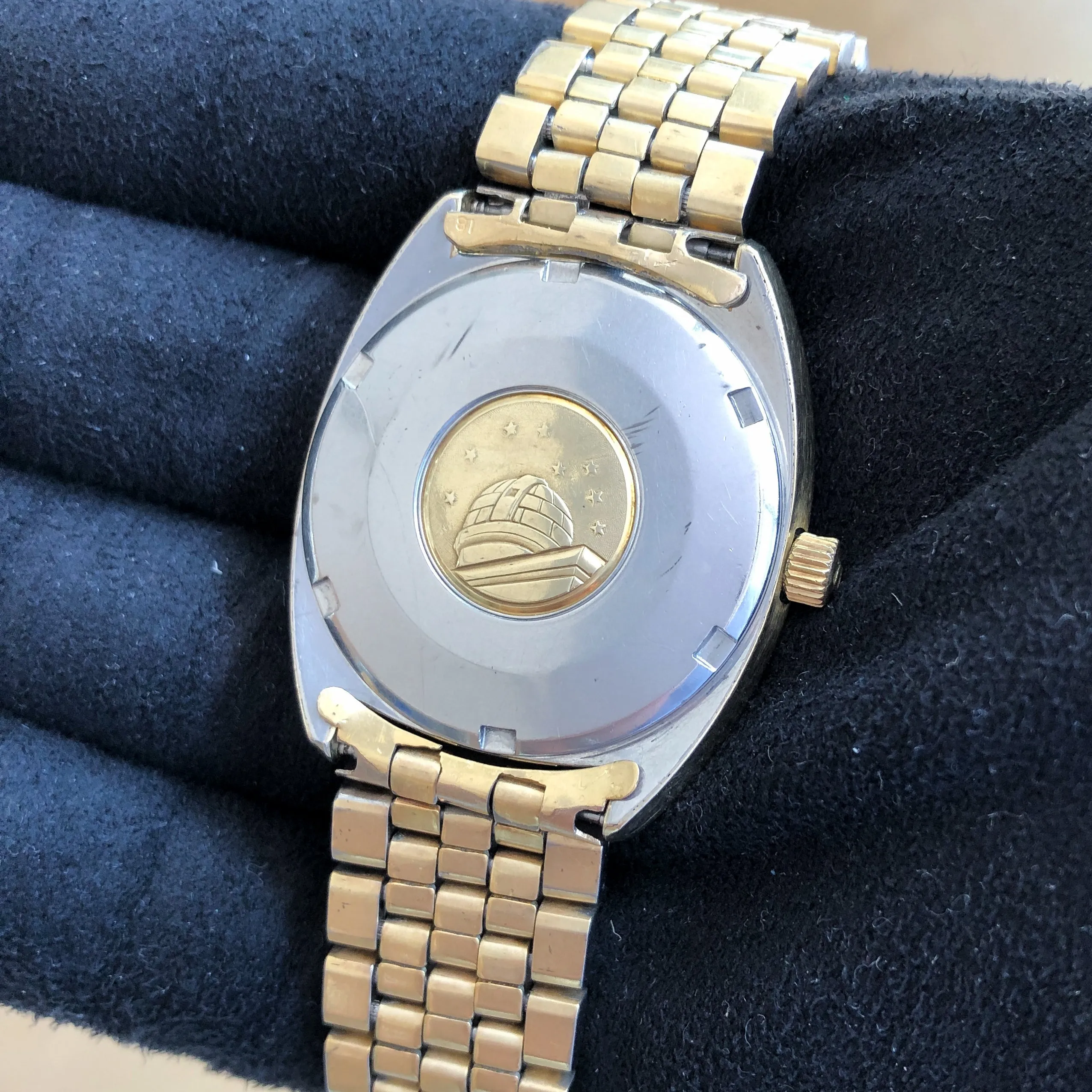 Omega Constellation "C" 168.017 Cal 564 Automatic Date Silver Dial c 1969 GoldCap Steel 35 mm