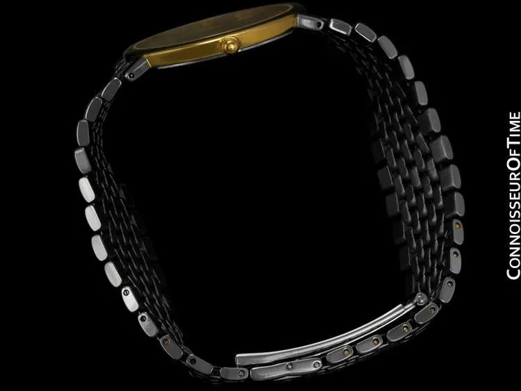 Omega DeVille Mens Midsize Dress Watch - 18K Gold Plated & Stainless Steel