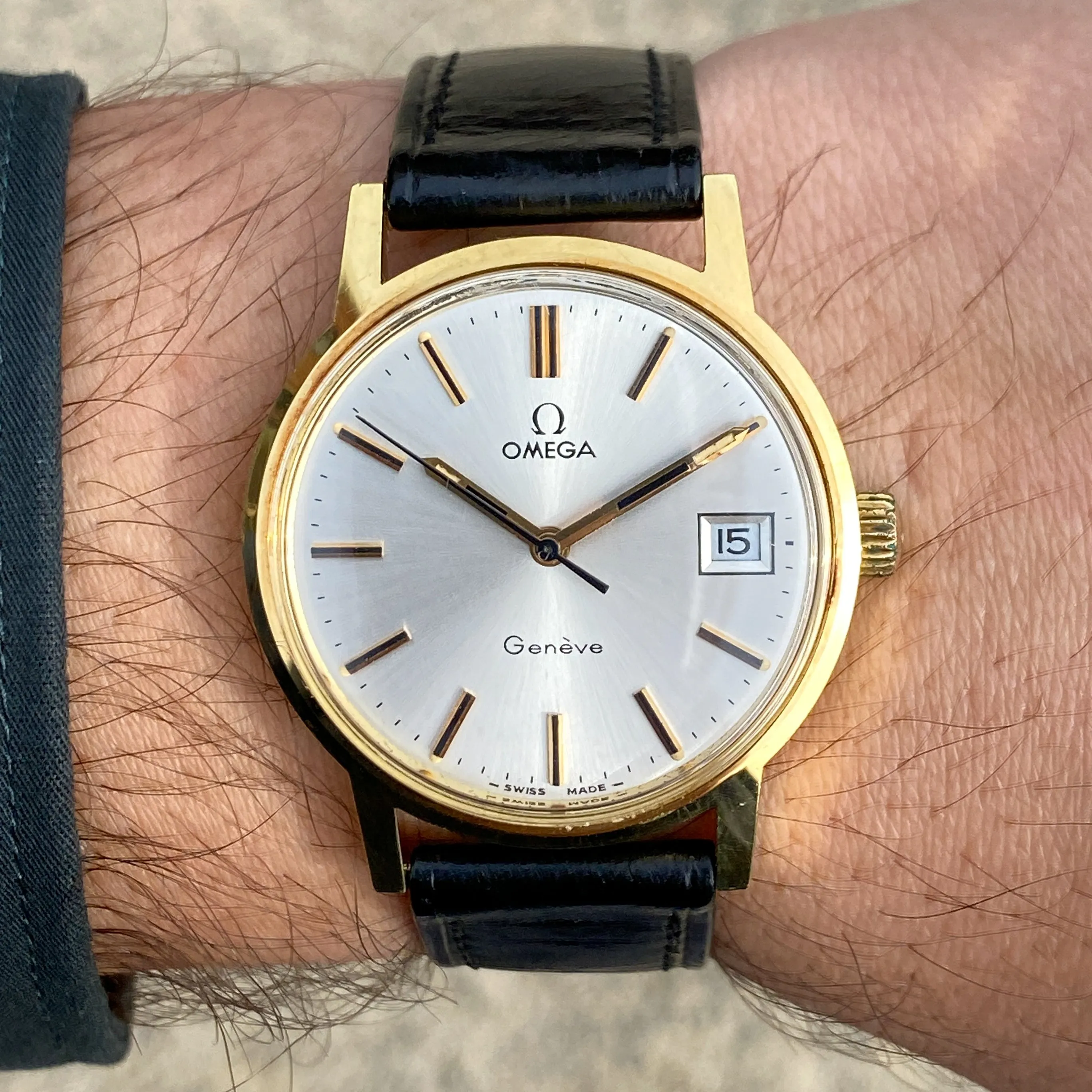 Omega Genève 136.0098 Papers Box Cal. 613 Manual 1974 Gold Plated 35 mm