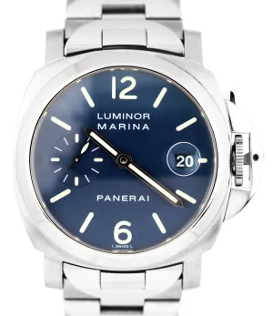 Panerai PAM 120 40mm Luminor Marina Firenze 1860 Stainless Blue Watch PAM00120