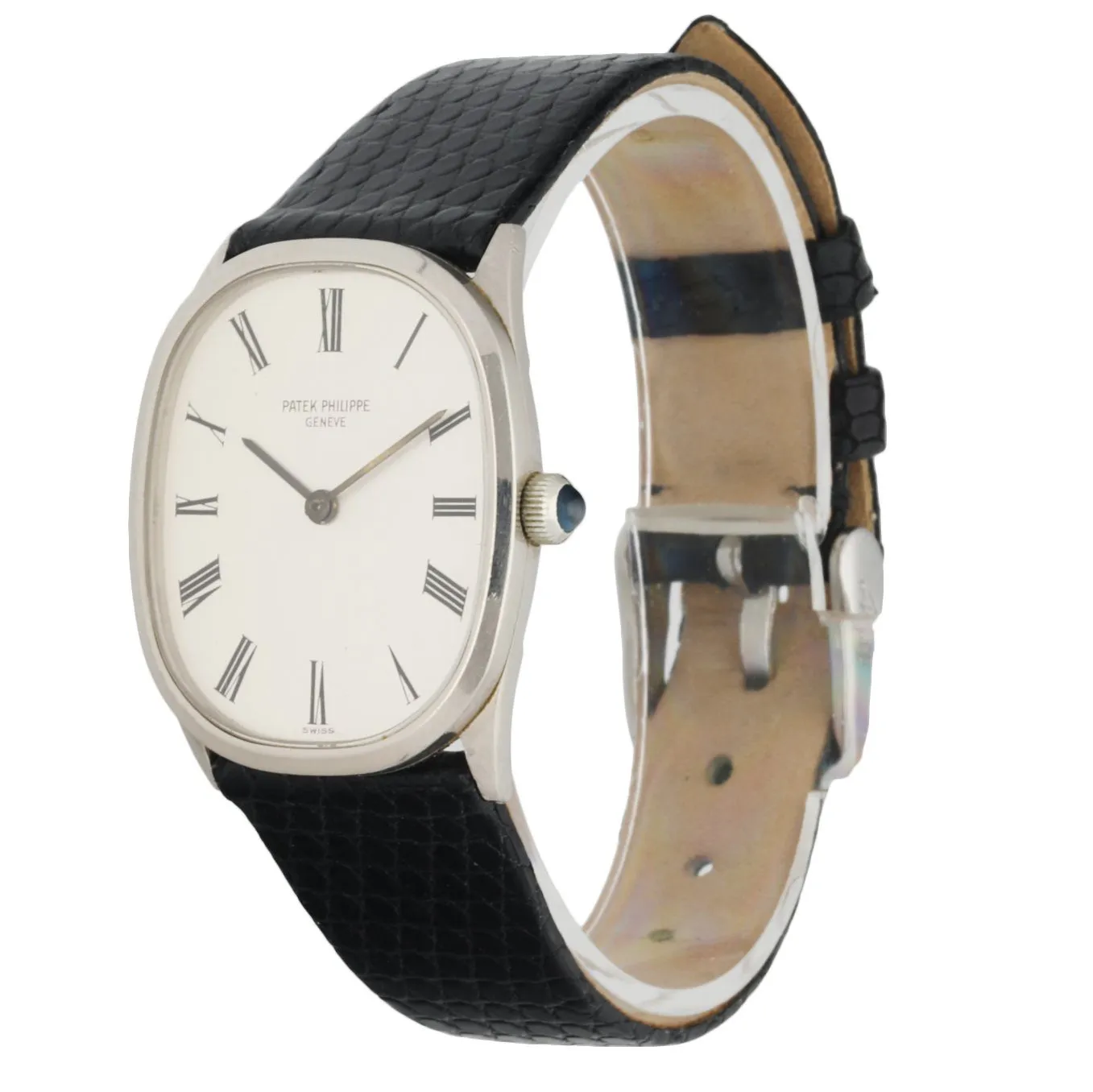 Patek Philippe Ellipse 3546 18k White Gold Vintage Men's Watch W/Paper