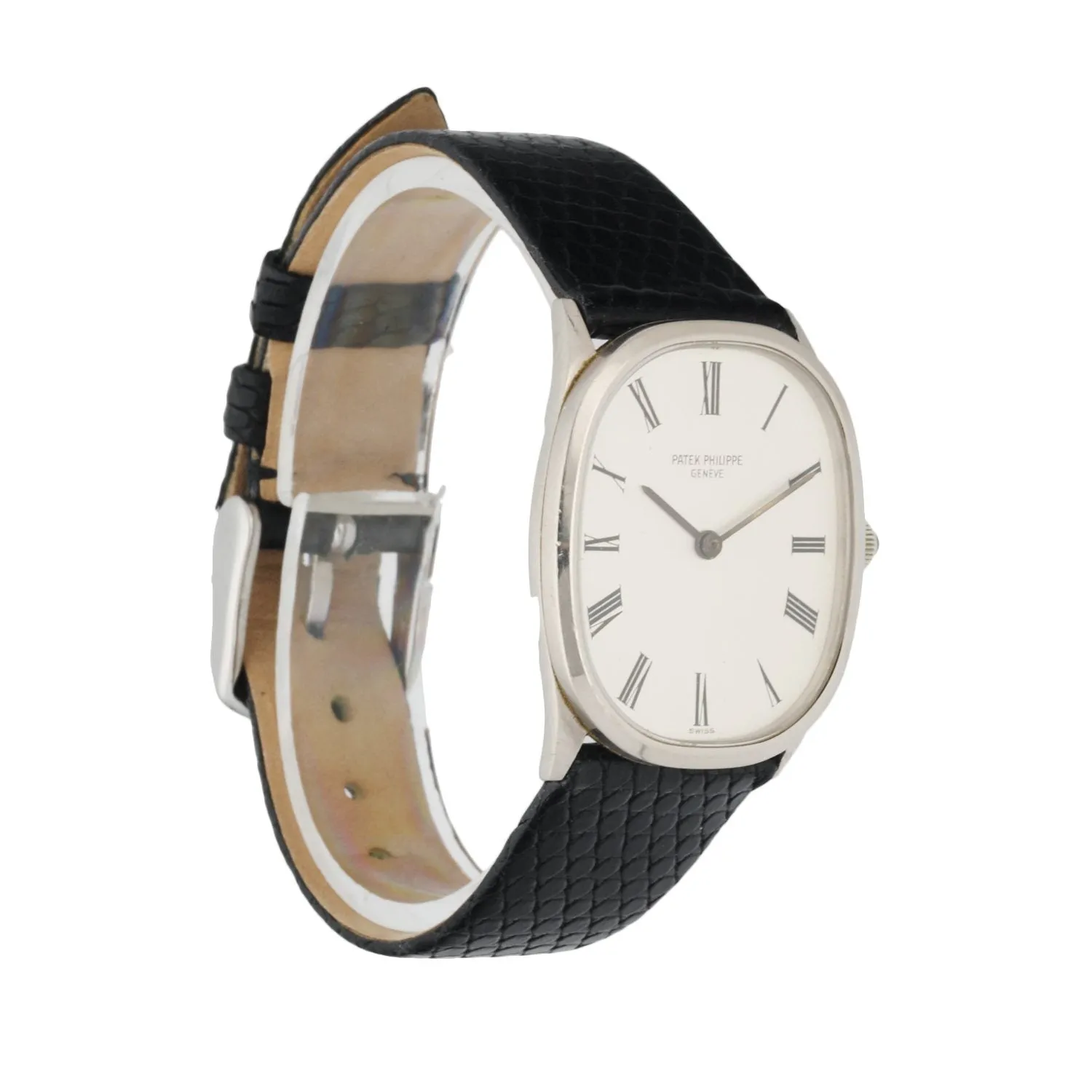 Patek Philippe Ellipse 3546 18k White Gold Vintage Men's Watch W/Paper