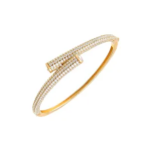 Pave Overlap Claw Bangle Bracelet