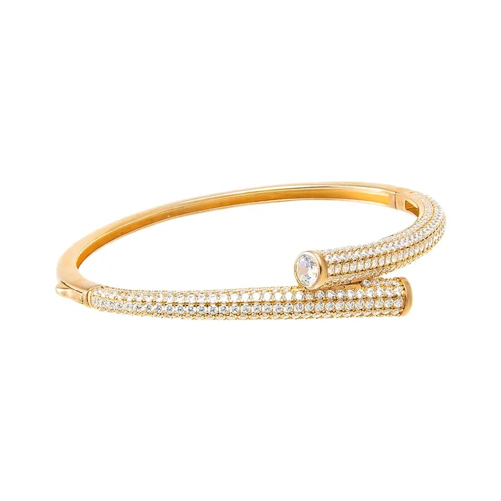Pave Overlap Claw Bangle Bracelet