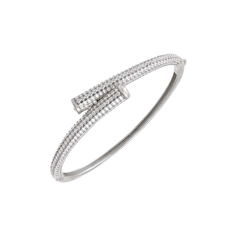 Pave Overlap Claw Bangle Bracelet