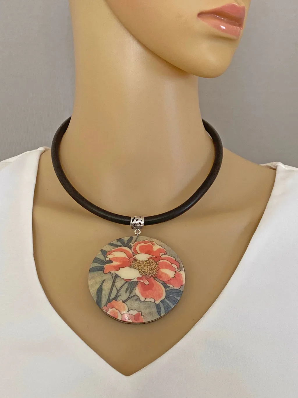 Pendant Necklace: Precious Peonies