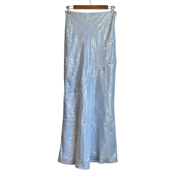 Peppermayo Exclusive - Algorithm Sequin Maxi Skirt - Blue Women’s SZ US 4