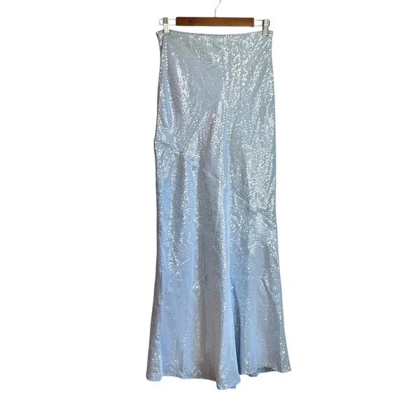Peppermayo Exclusive - Algorithm Sequin Maxi Skirt - Blue Women’s SZ US 4