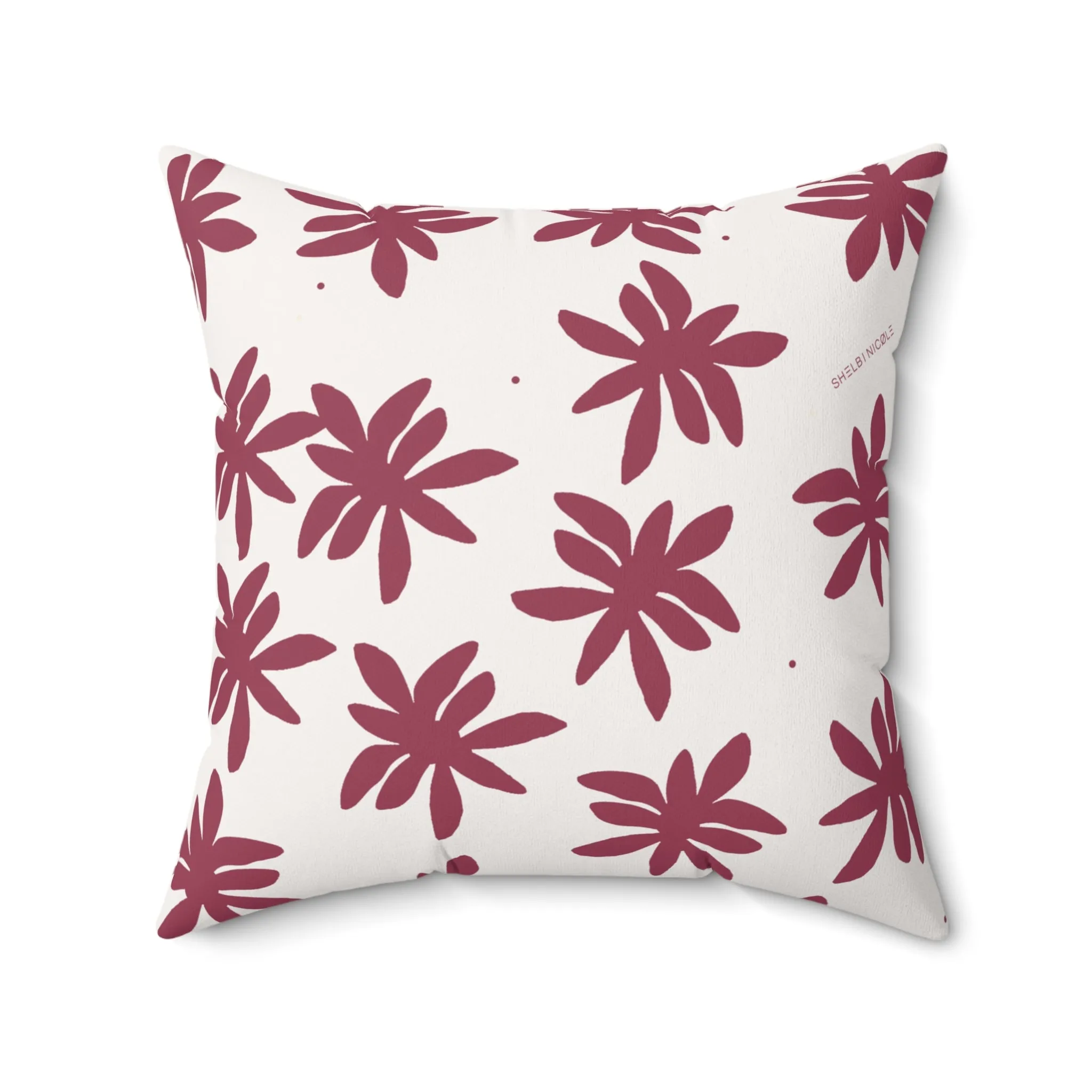 Pink & White Floral Throw Pillow by Shelbi Nicole