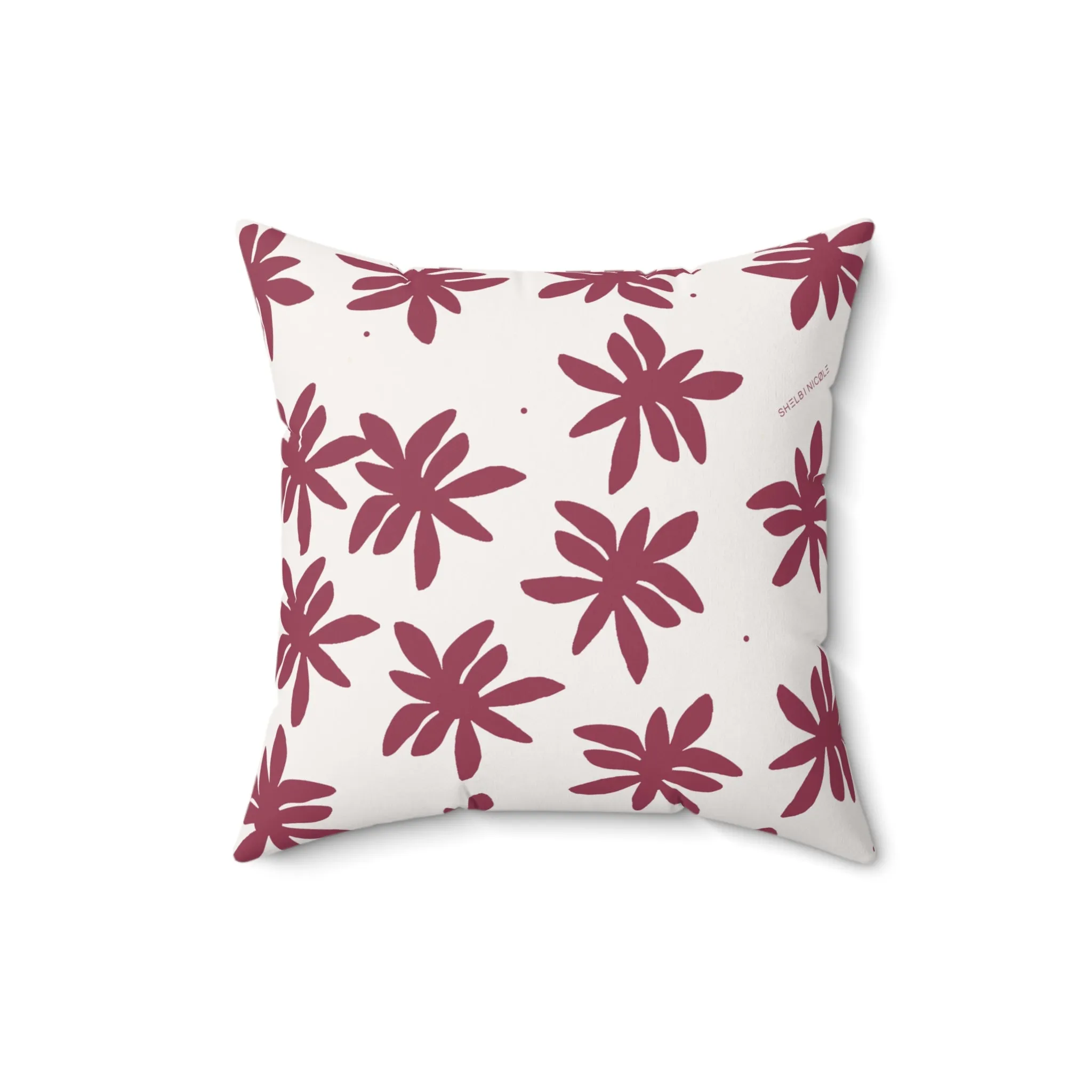 Pink & White Floral Throw Pillow by Shelbi Nicole