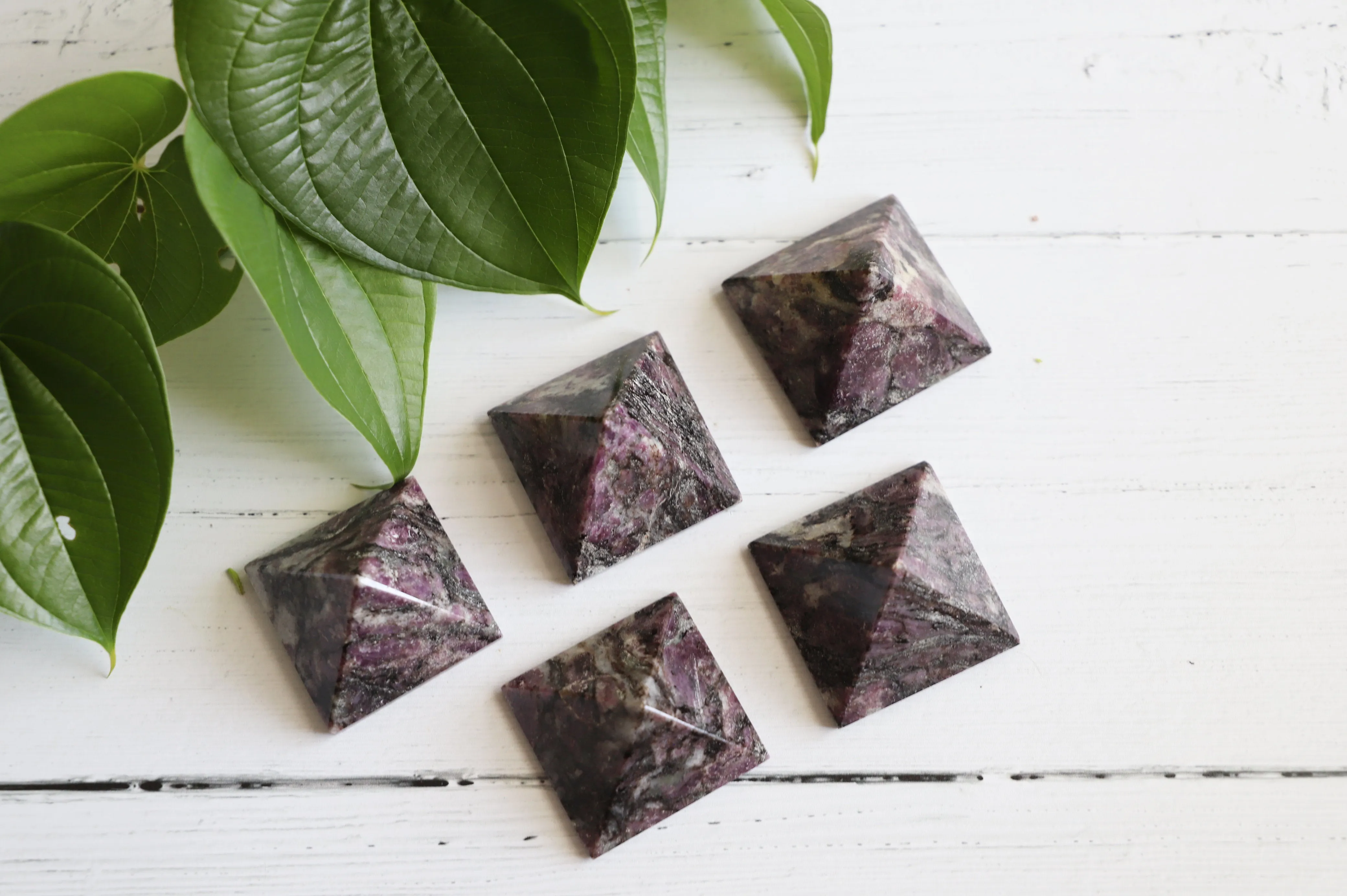 Pink Garnet gemstone pyramid