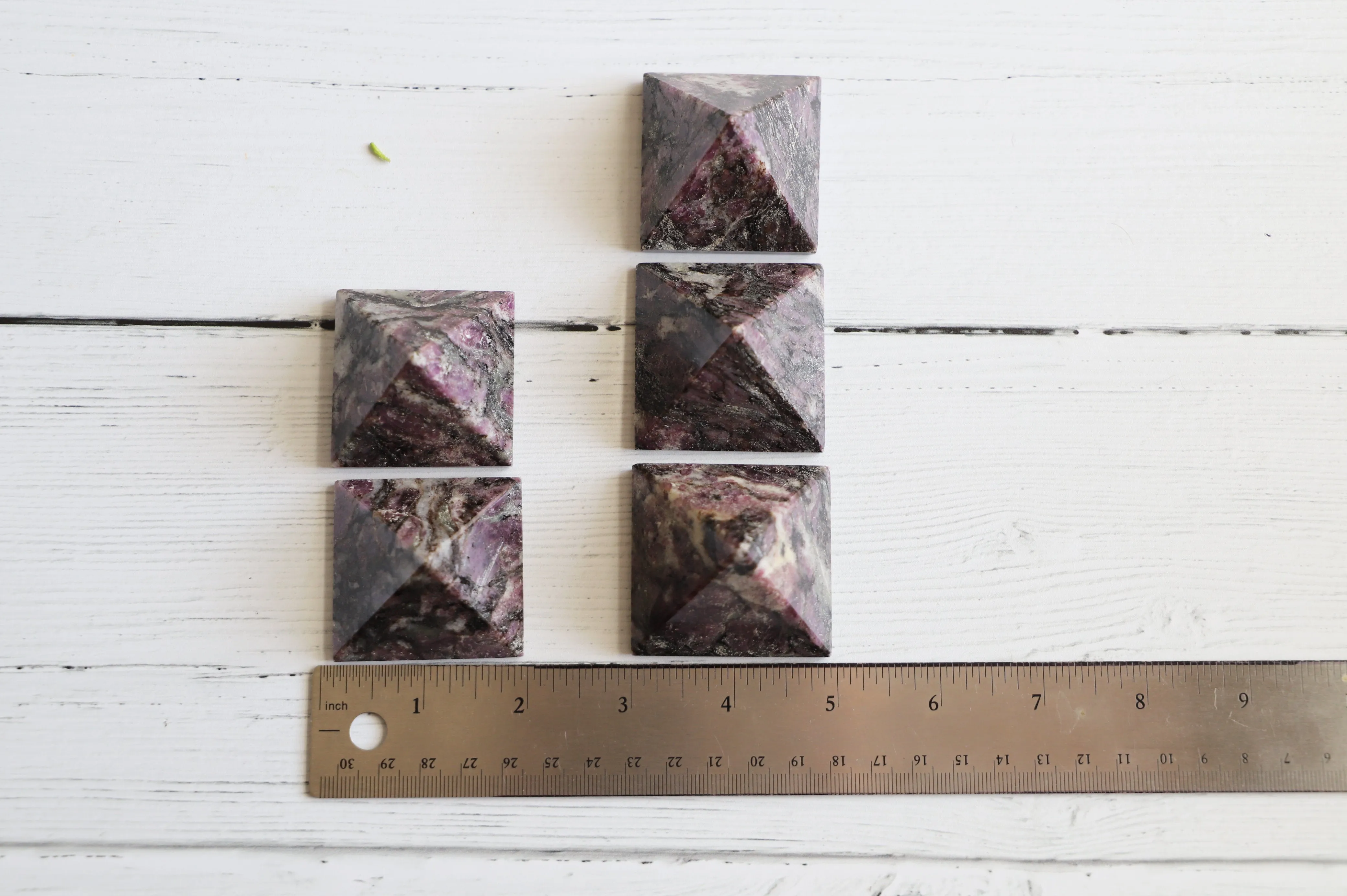 Pink Garnet gemstone pyramid