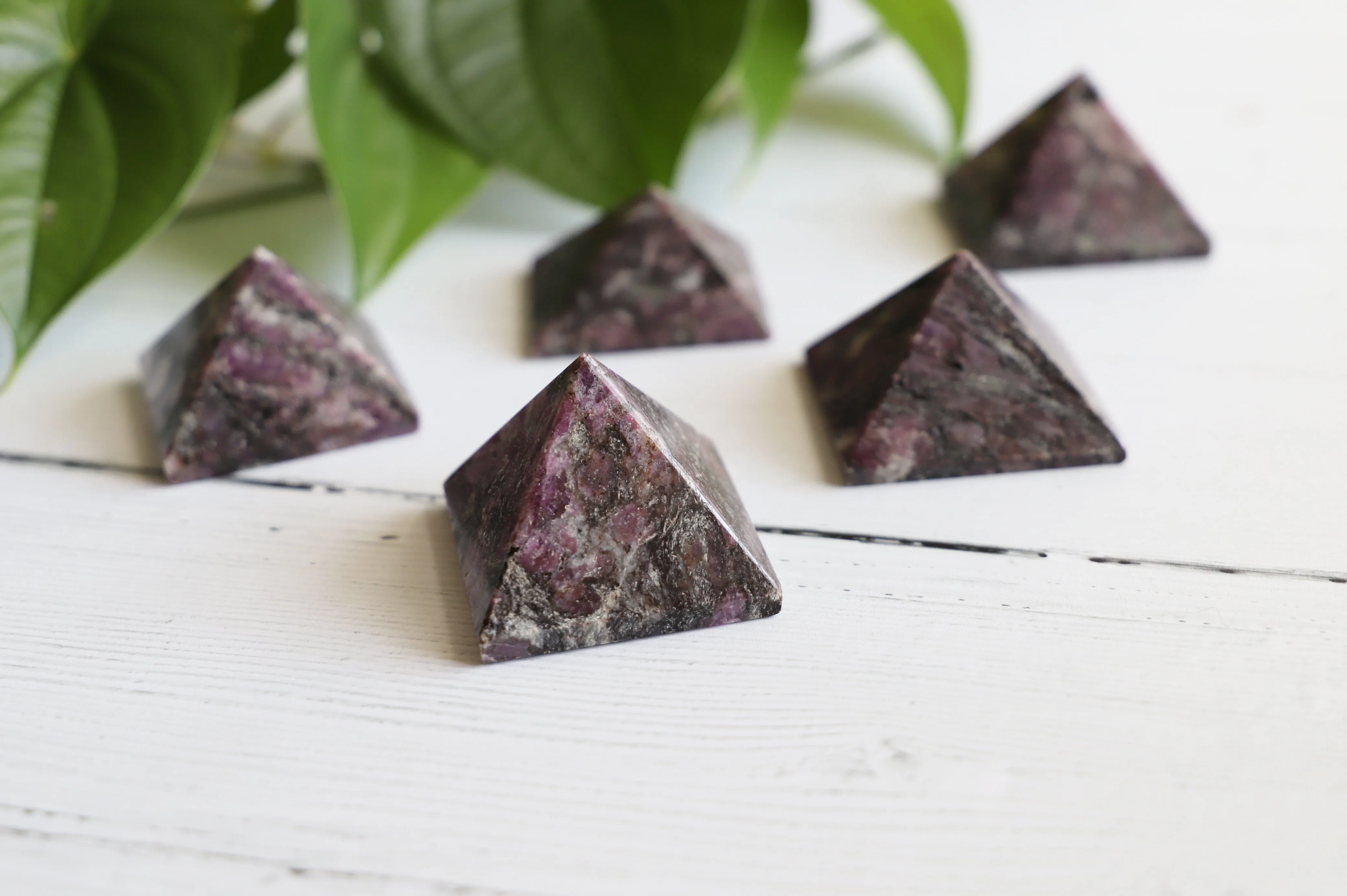 Pink Garnet gemstone pyramid