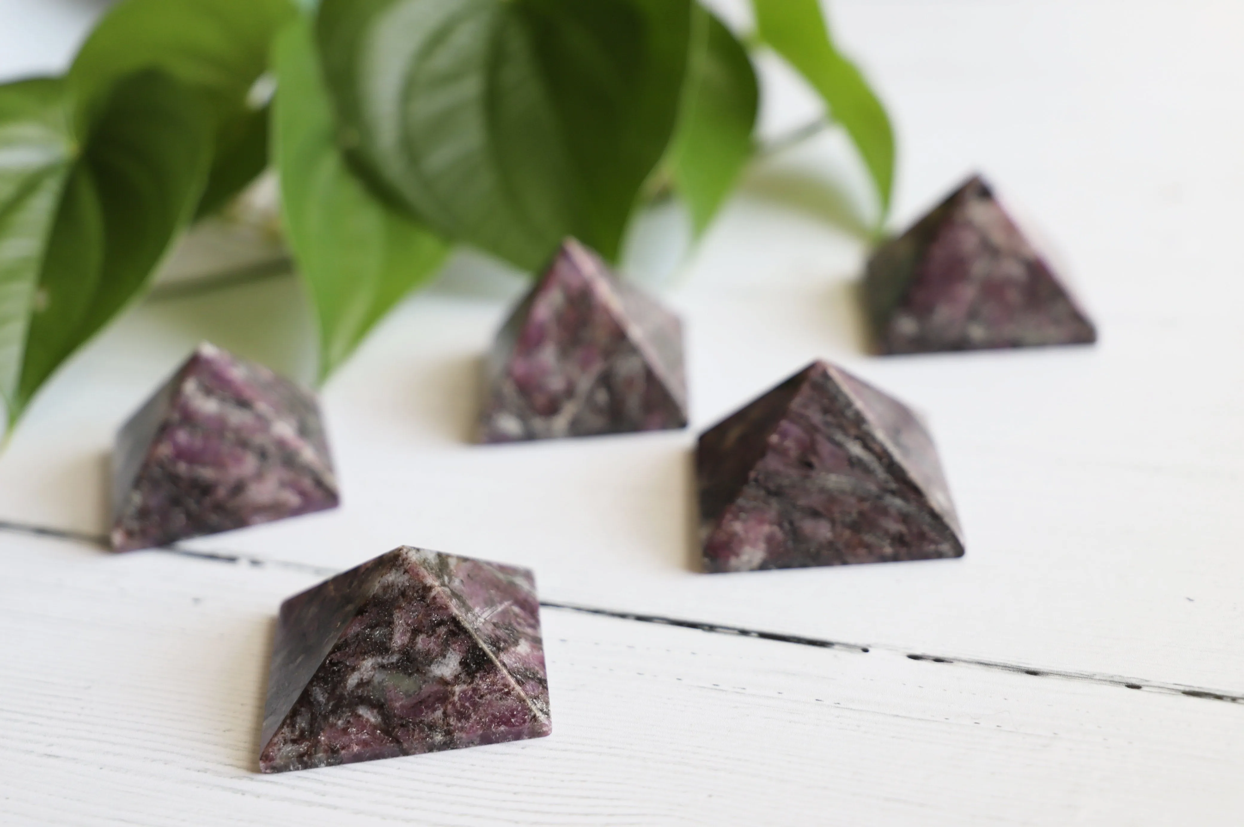 Pink Garnet gemstone pyramid