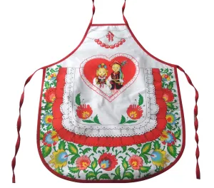 Polish Folk Art Lowicz Flowers Krakow Dancers Kids Kitchen Apron