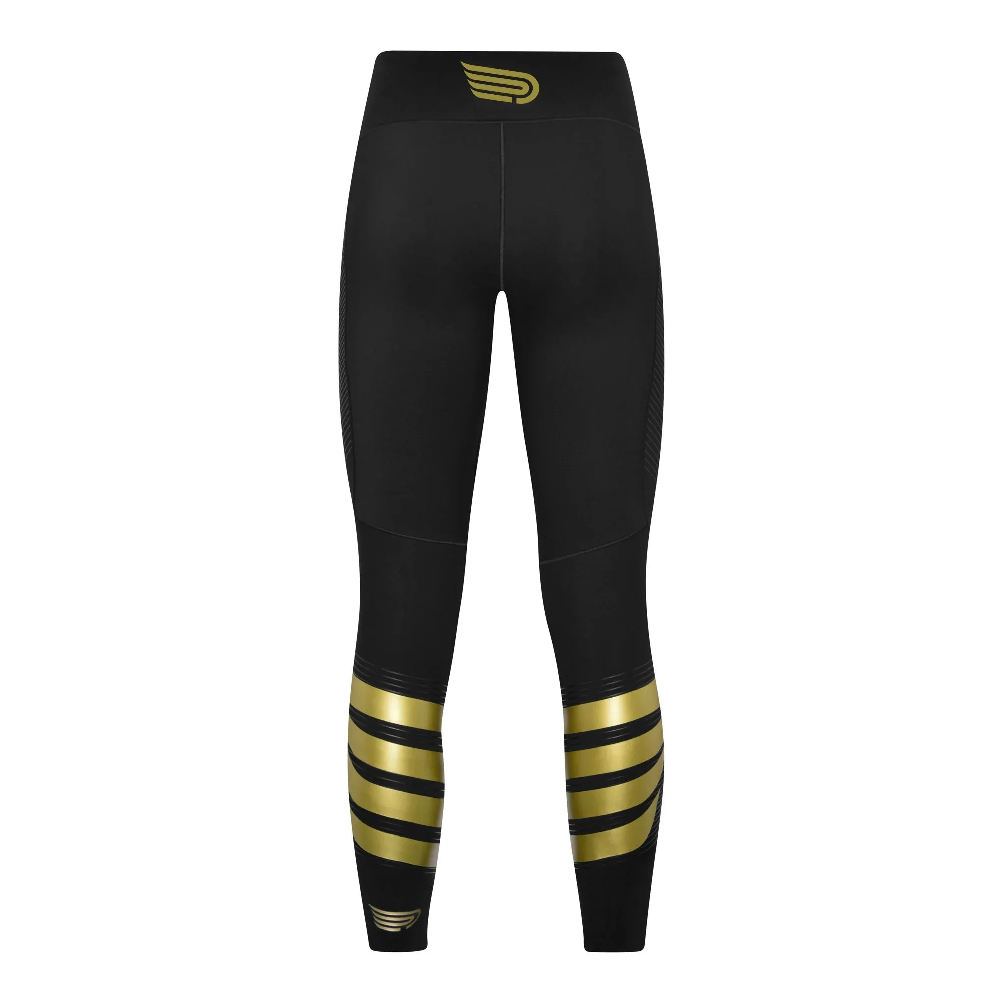 Pressio Women's Power Tight-Mid Rise - BLK/GLD