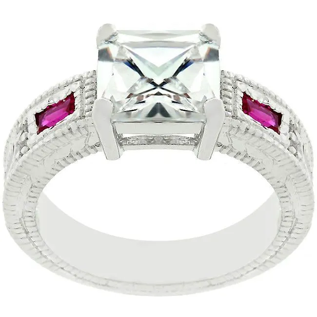 Prima Donna Ruby Red Cubic Zirconia Ring