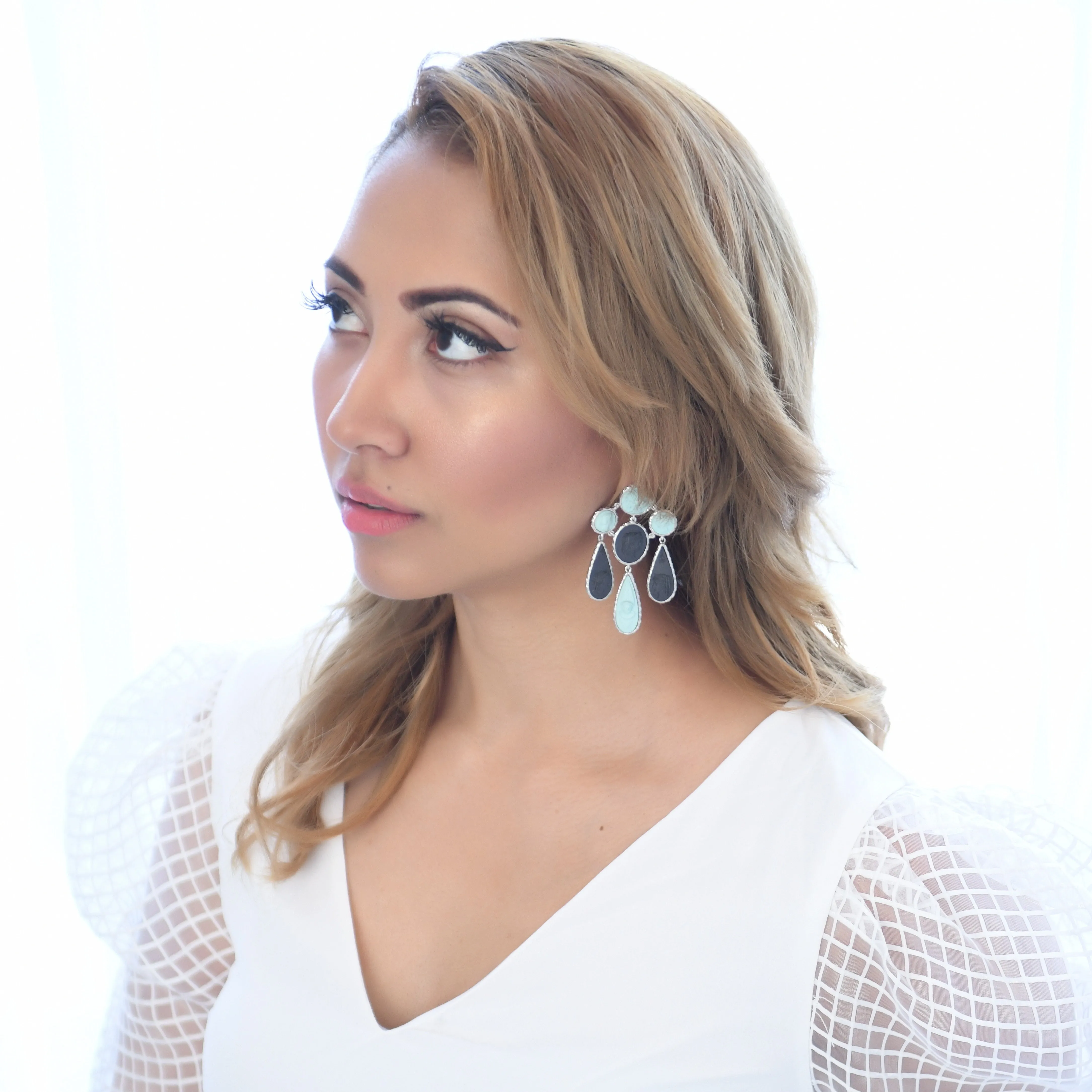Profile of Women in Ancient Rome Cameo Chandelier Earrings