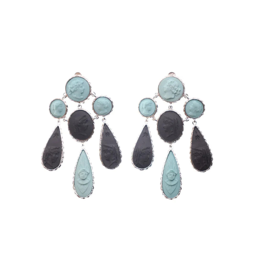 Profile of Women in Ancient Rome Cameo Chandelier Earrings