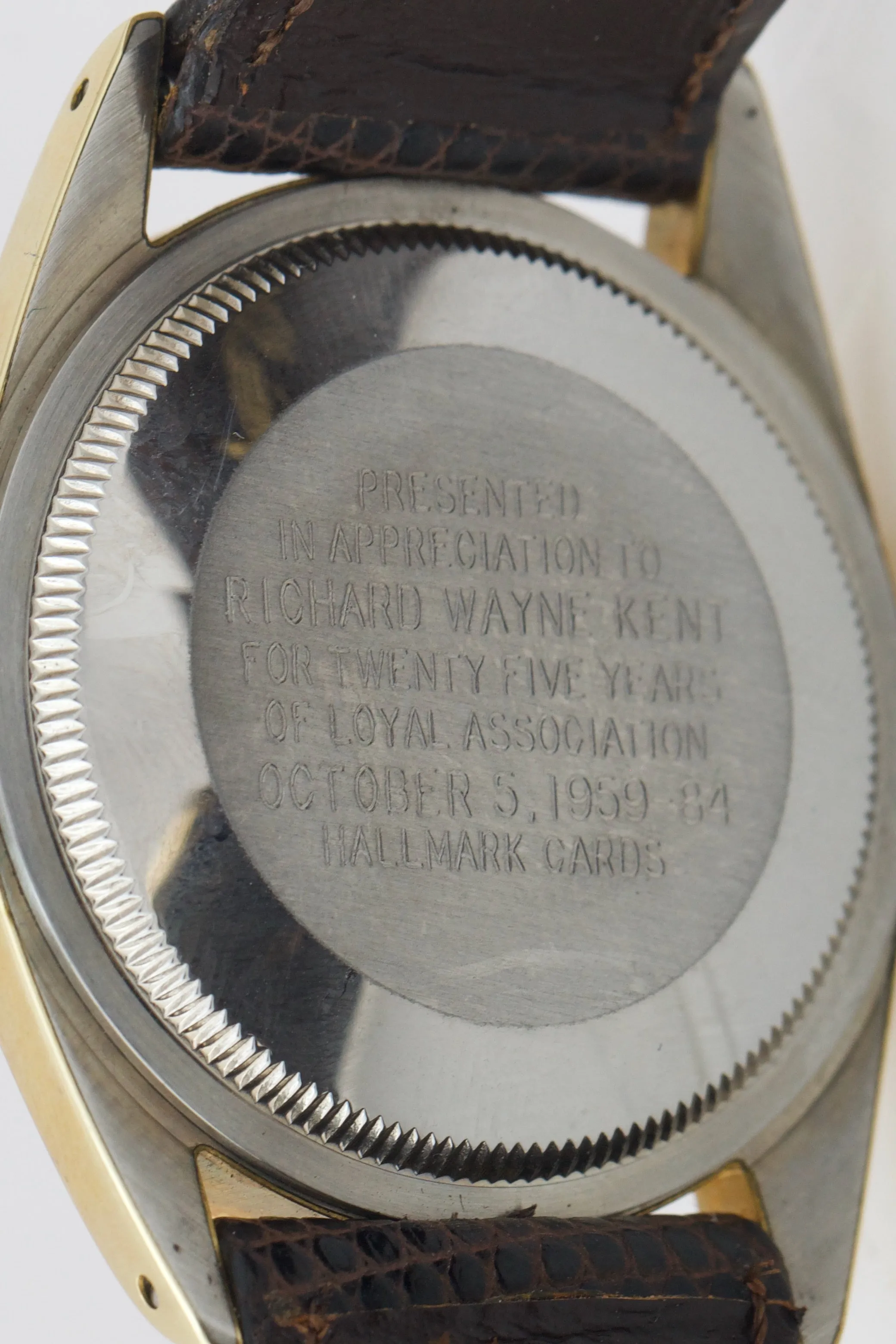 RARE Vintage 1984 HALLMARK Rolex Oyster Perpetual 34mm 14K Gold Shell Watch 1024