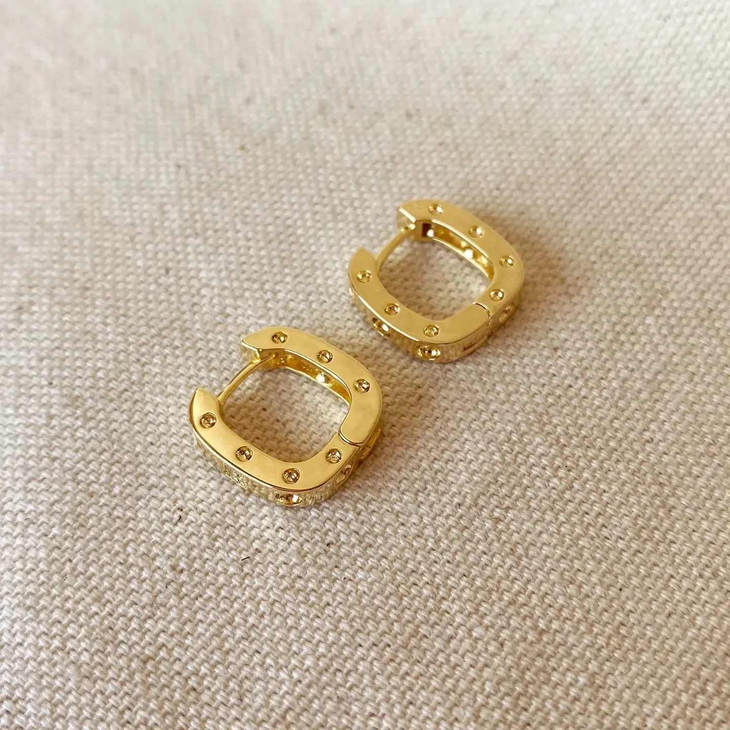 Rectangular Hoops with CZ Detail