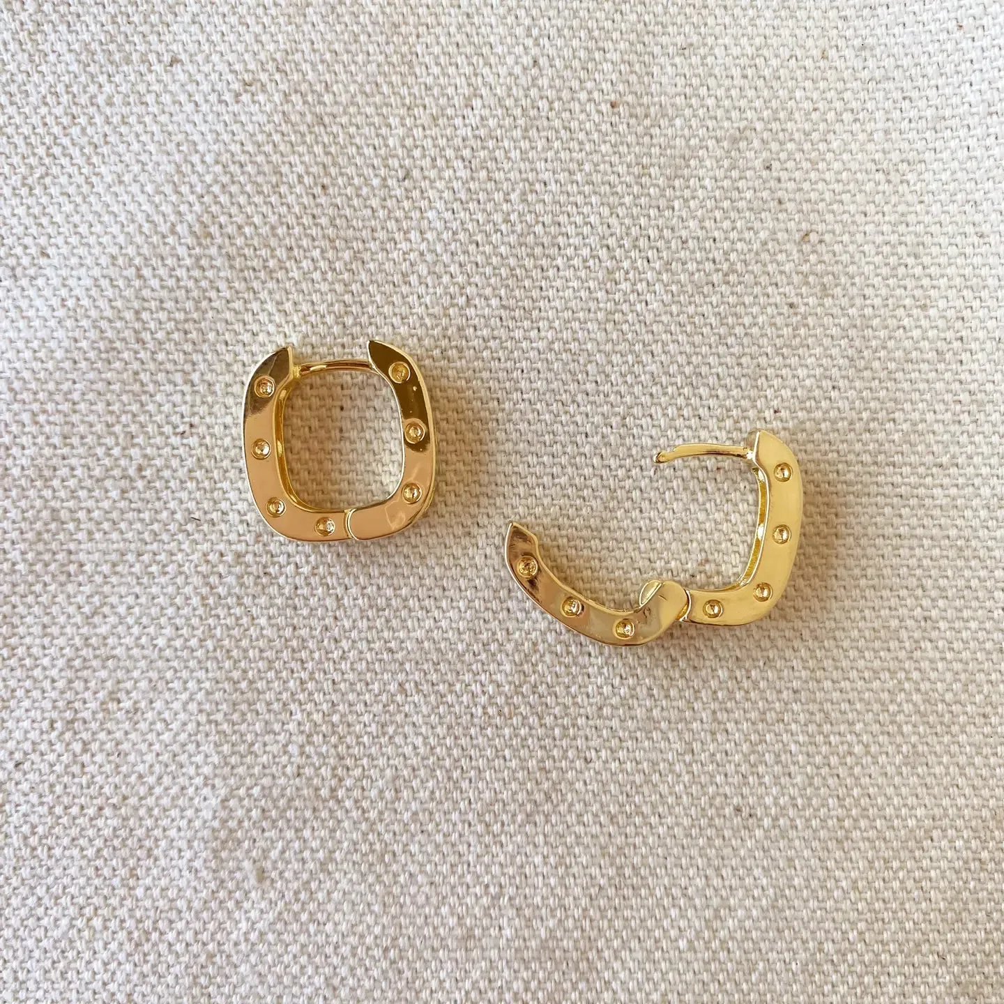 Rectangular Hoops with CZ Detail