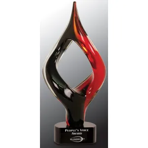 Red & Black Twist Art Glass