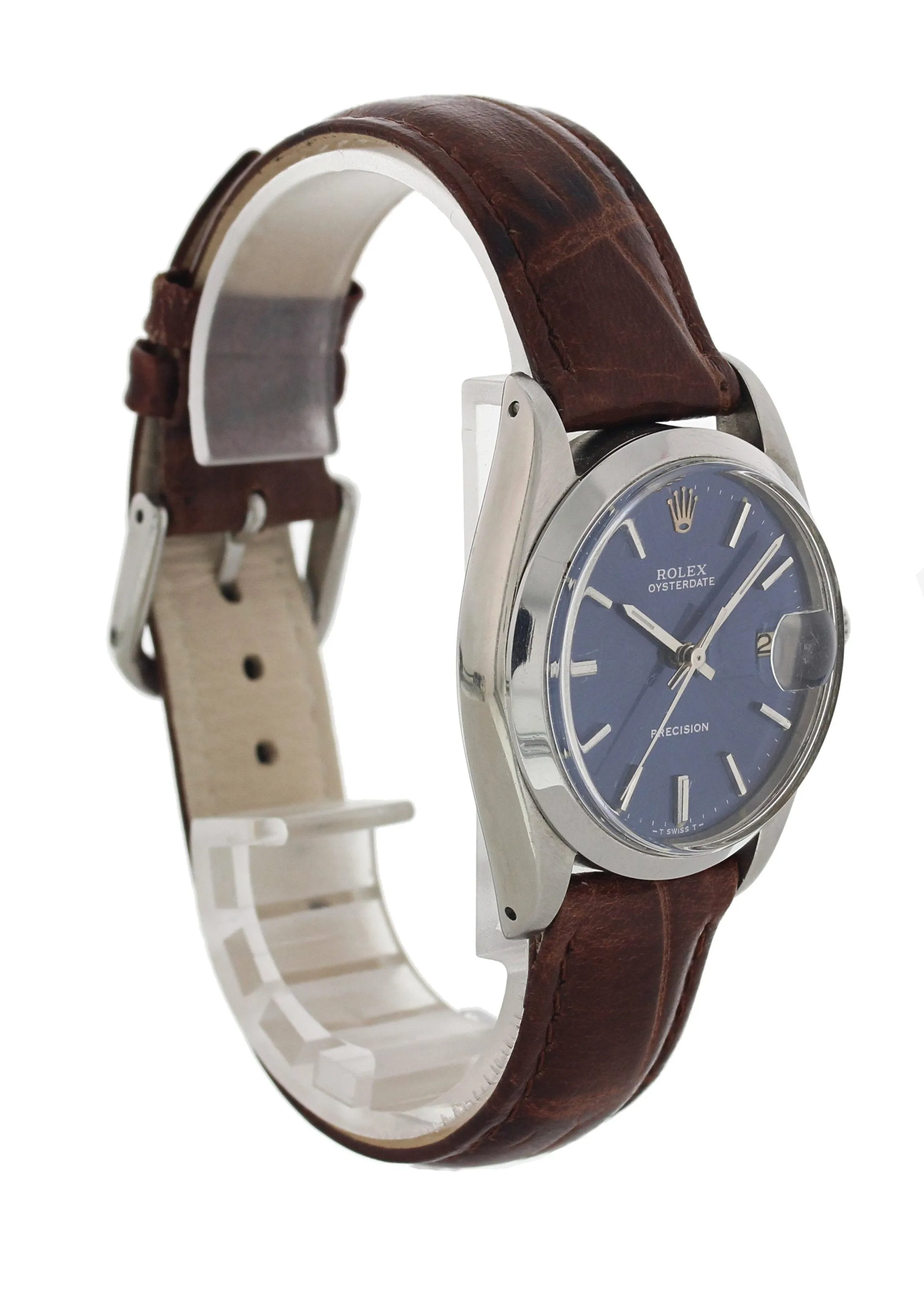 Rolex OysterDate Precision 6694 Blue Dial Mens Watch