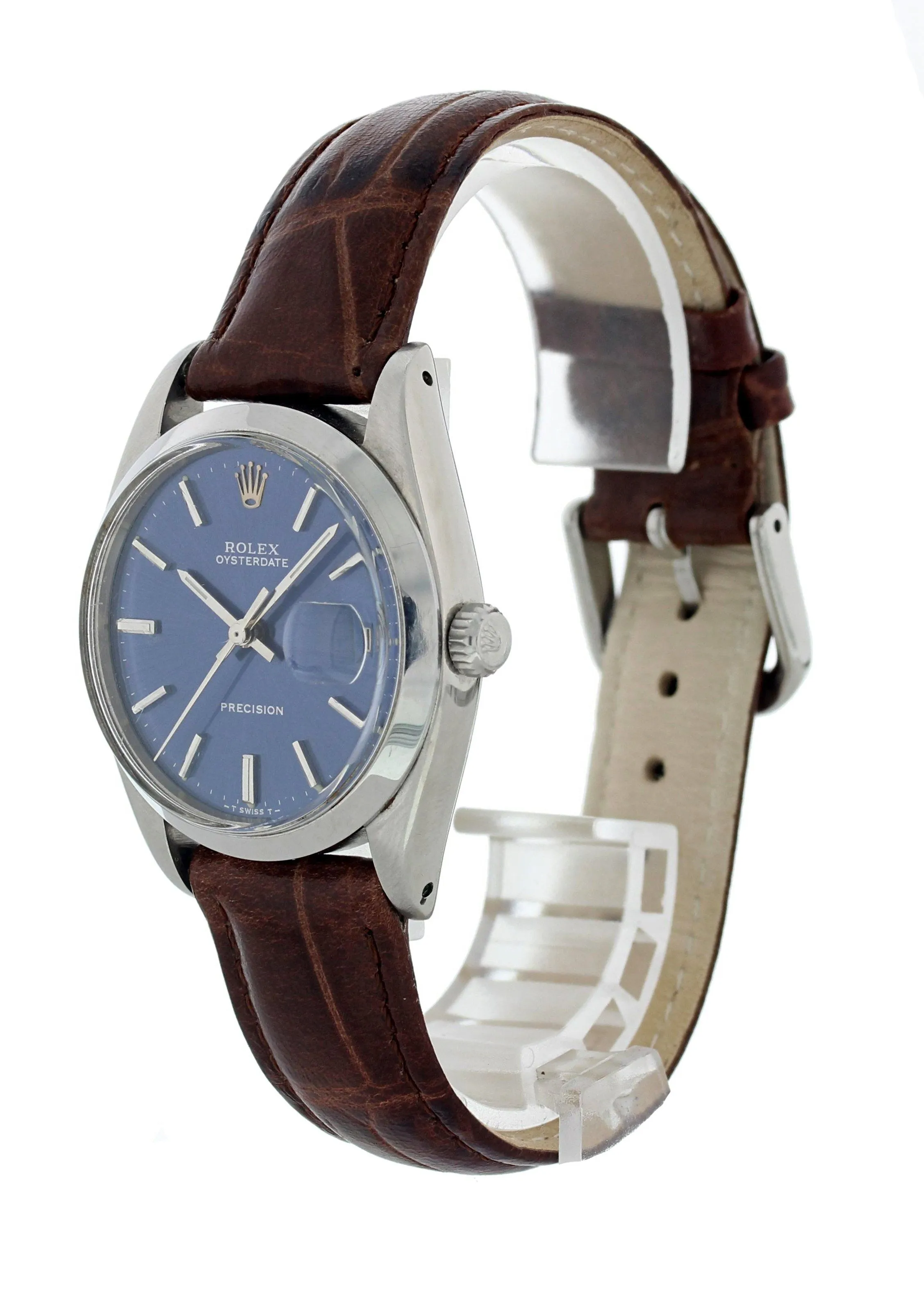 Rolex OysterDate Precision 6694 Blue Dial Mens Watch