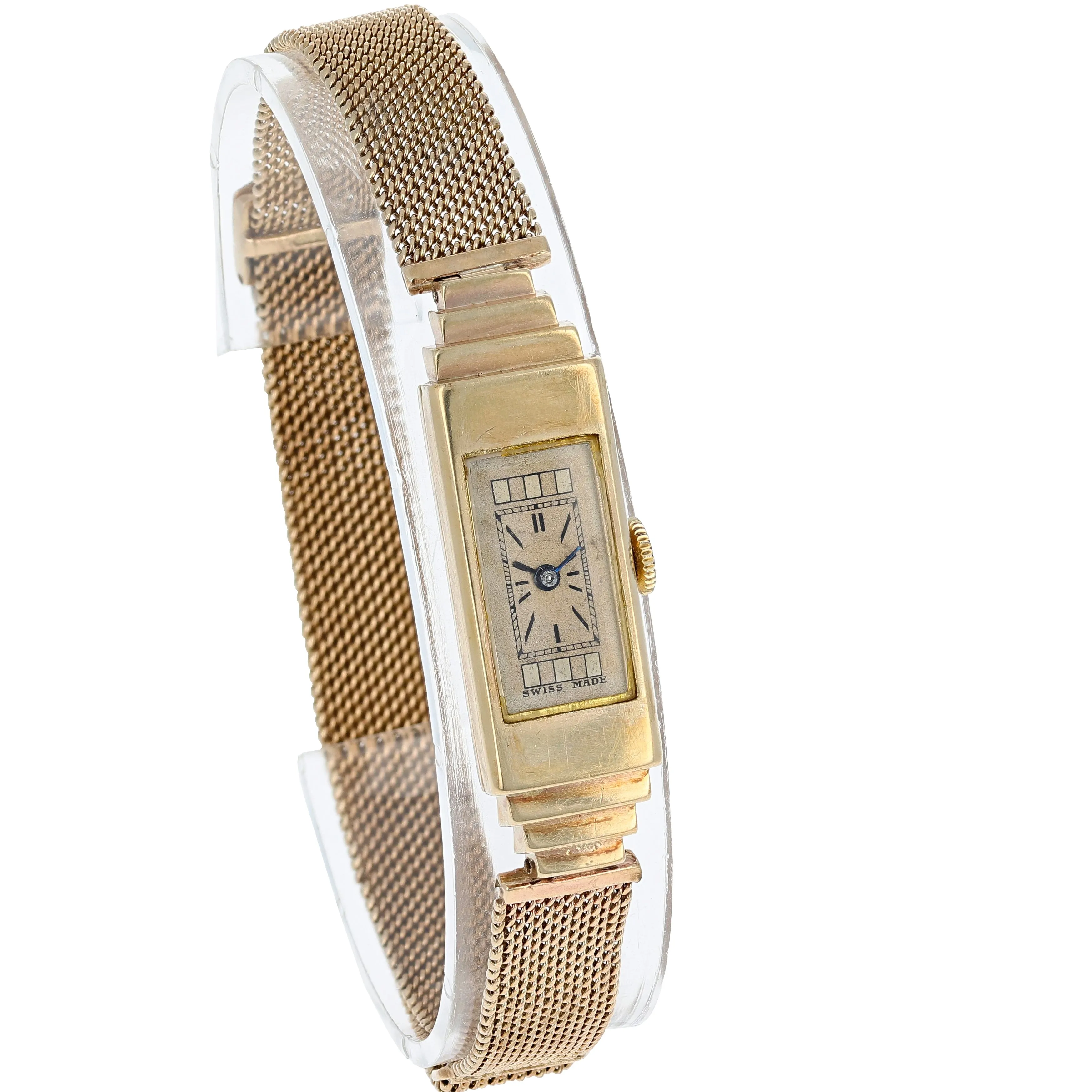 Rolex Princess Egyptian 1382 Ladies Manual-Wind circa 1933 9k Rose Gold 11x38 mm