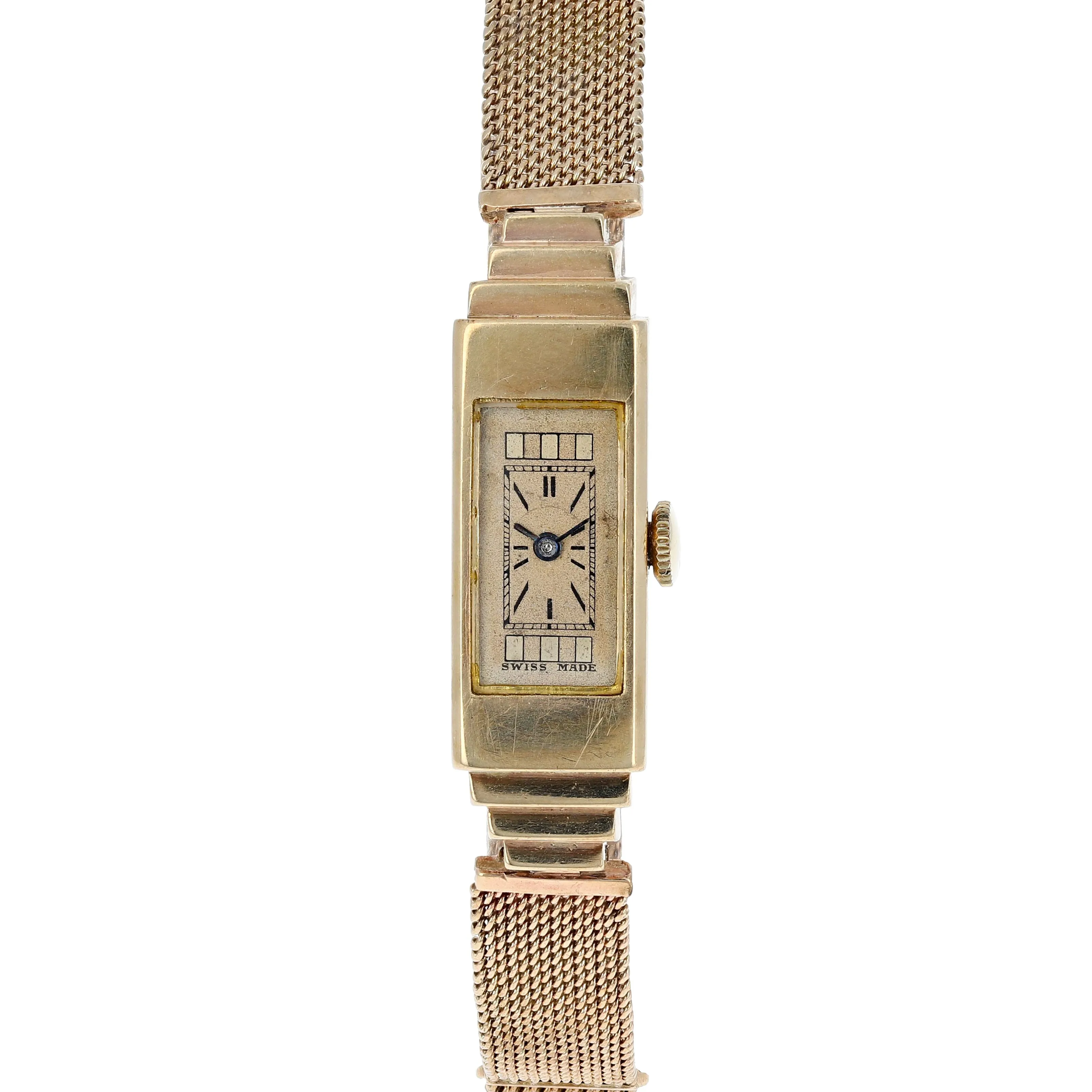 Rolex Princess Egyptian 1382 Ladies Manual-Wind circa 1933 9k Rose Gold 11x38 mm