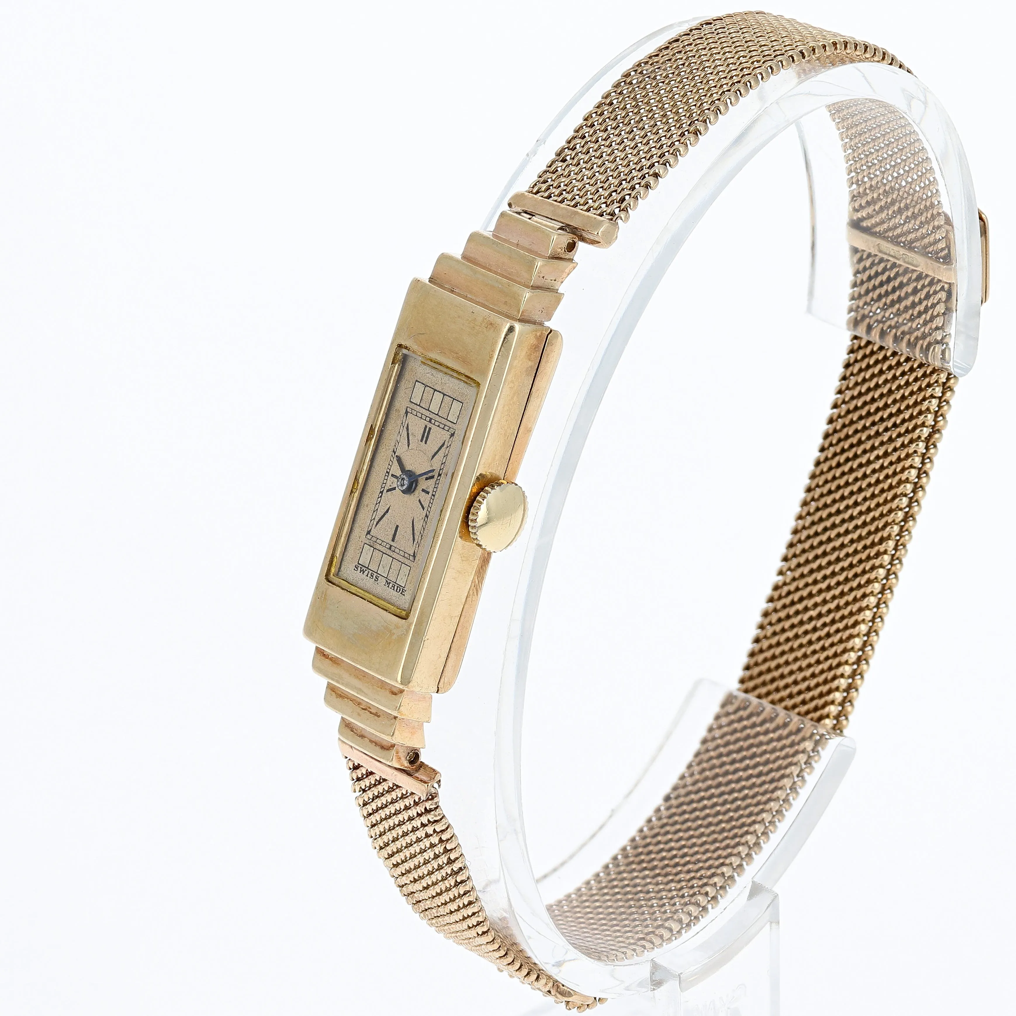 Rolex Princess Egyptian 1382 Ladies Manual-Wind circa 1933 9k Rose Gold 11x38 mm