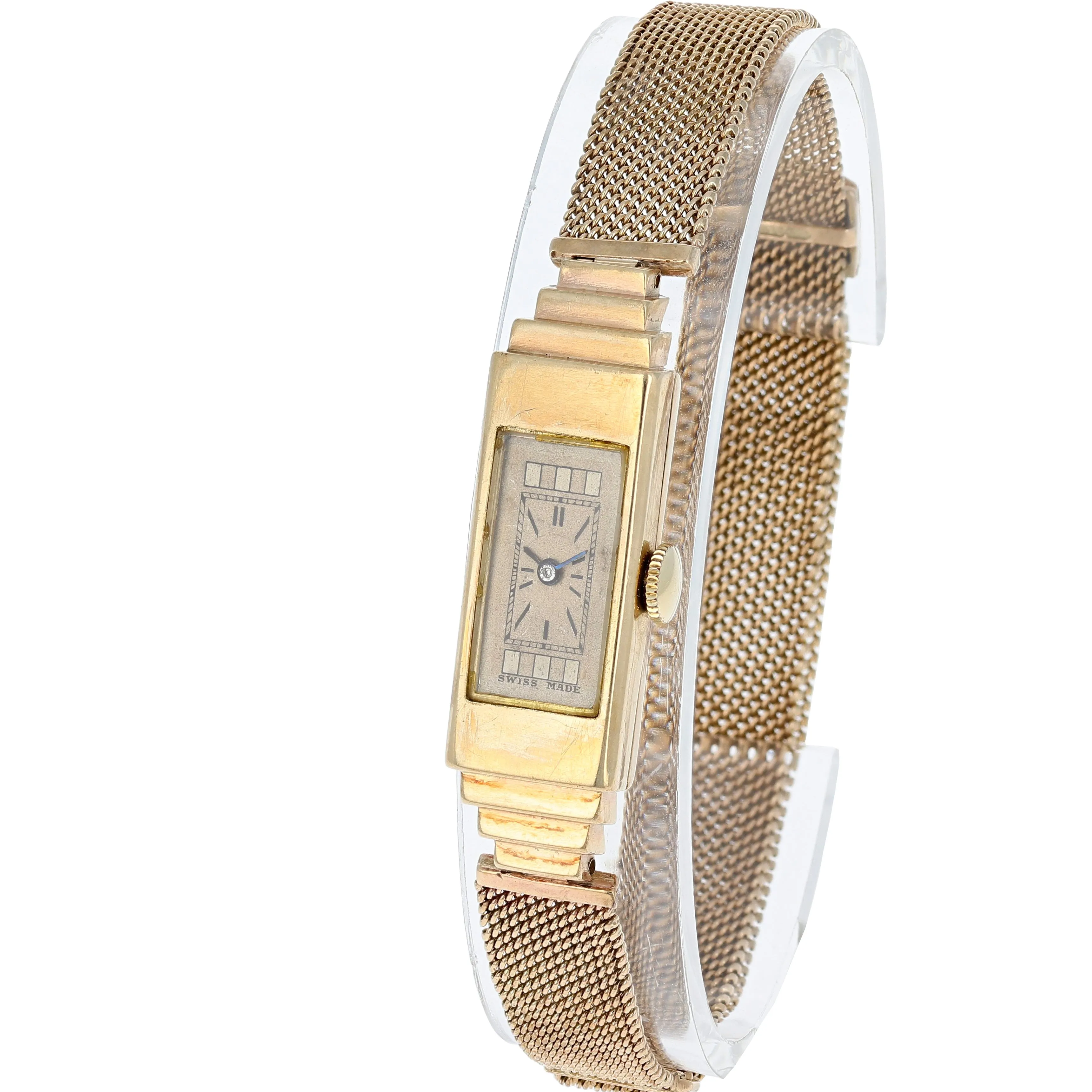 Rolex Princess Egyptian 1382 Ladies Manual-Wind circa 1933 9k Rose Gold 11x38 mm