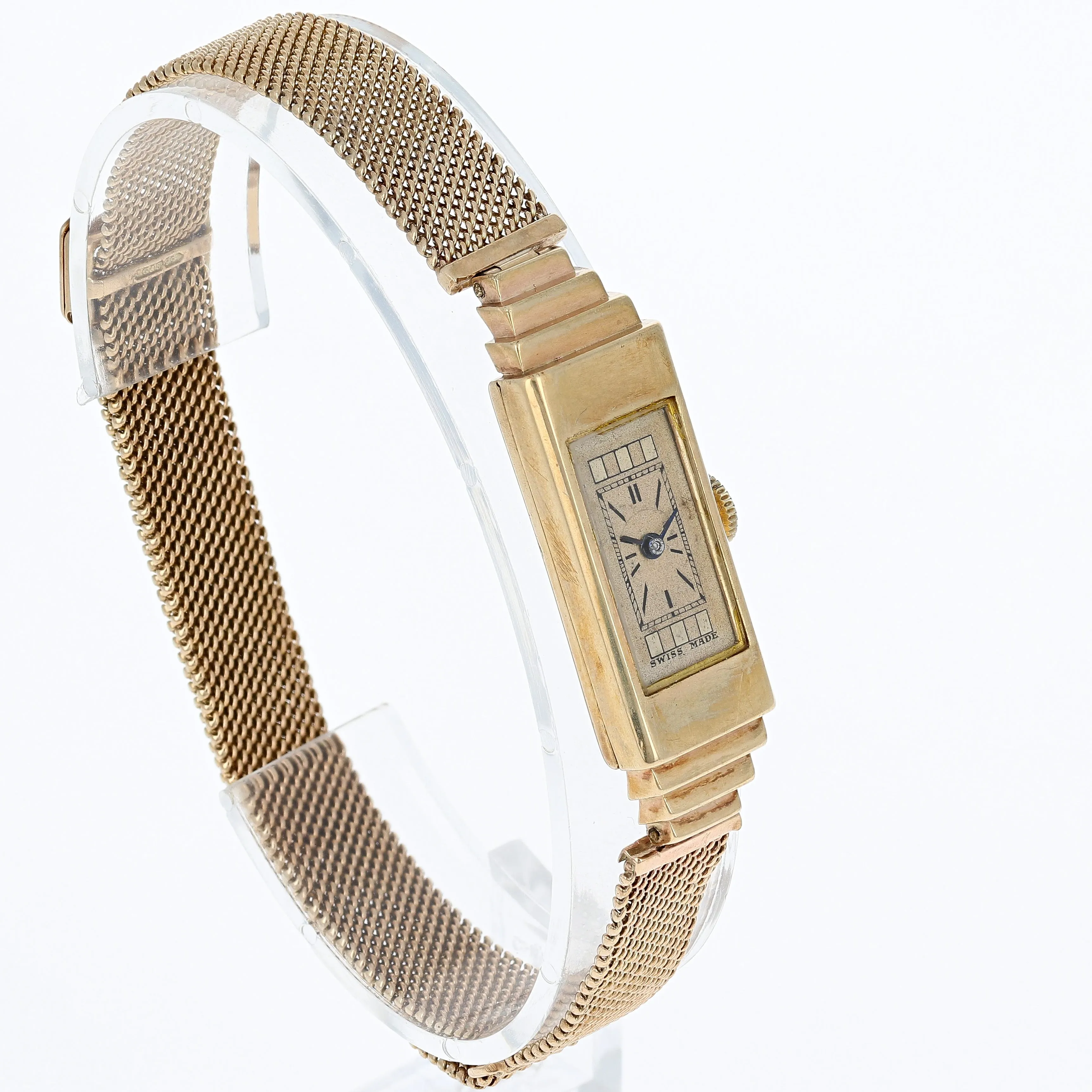 Rolex Princess Egyptian 1382 Ladies Manual-Wind circa 1933 9k Rose Gold 11x38 mm