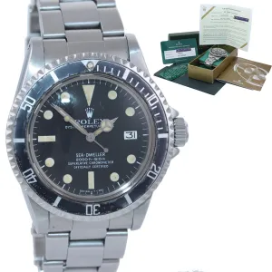 RSC PAPERS Vintage Rolex Sea Dweller Matte Patina Dial 1665 40mm Steel Watch Box